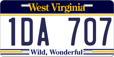 WV license plate 1DA707