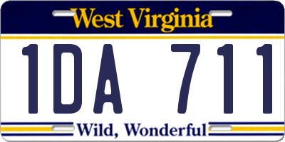 WV license plate 1DA711