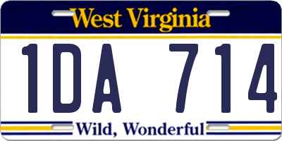 WV license plate 1DA714