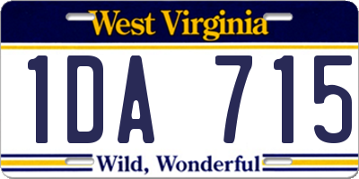 WV license plate 1DA715