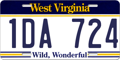 WV license plate 1DA724