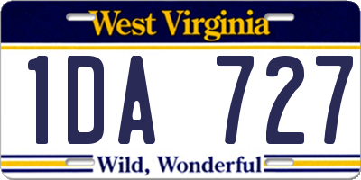 WV license plate 1DA727