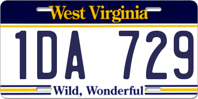 WV license plate 1DA729