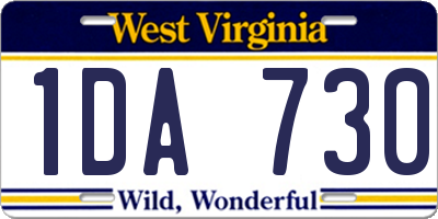 WV license plate 1DA730