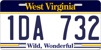 WV license plate 1DA732