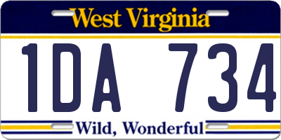 WV license plate 1DA734