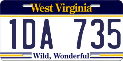 WV license plate 1DA735