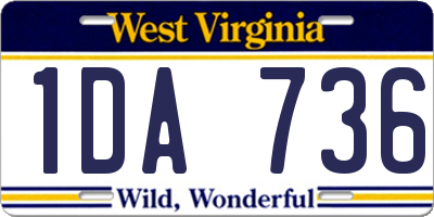 WV license plate 1DA736