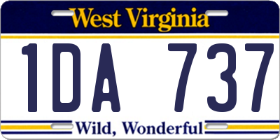 WV license plate 1DA737