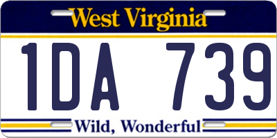WV license plate 1DA739