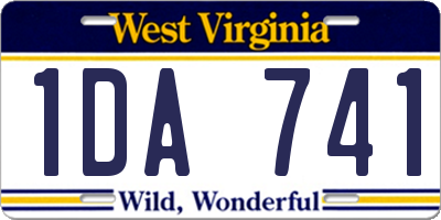 WV license plate 1DA741