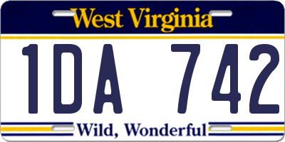 WV license plate 1DA742