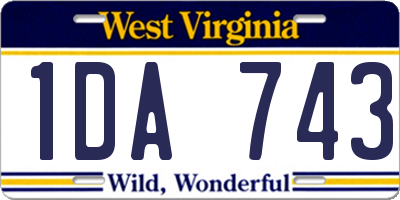 WV license plate 1DA743