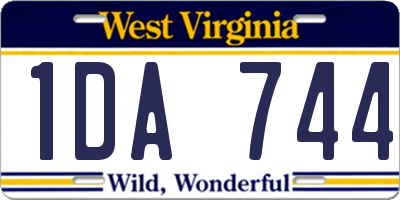 WV license plate 1DA744