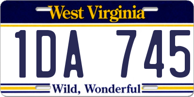 WV license plate 1DA745