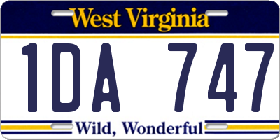 WV license plate 1DA747