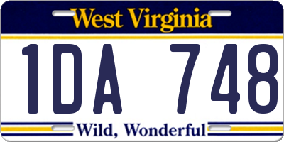 WV license plate 1DA748