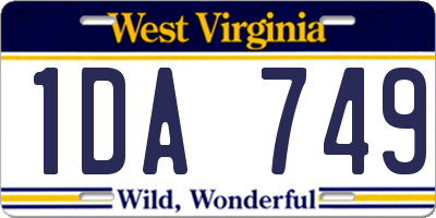 WV license plate 1DA749