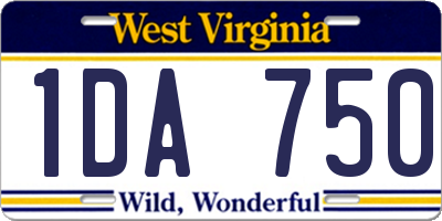WV license plate 1DA750