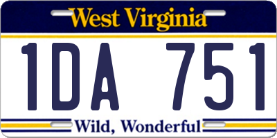 WV license plate 1DA751