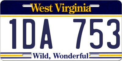 WV license plate 1DA753