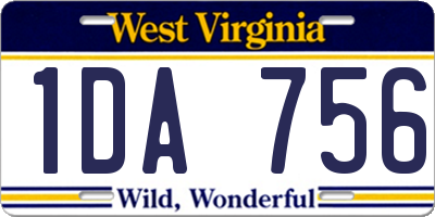 WV license plate 1DA756