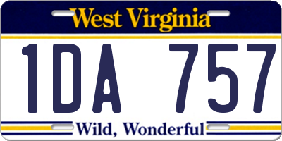WV license plate 1DA757