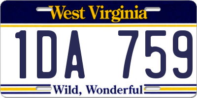 WV license plate 1DA759