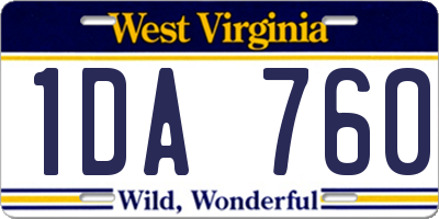 WV license plate 1DA760