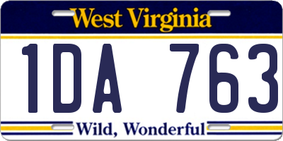 WV license plate 1DA763