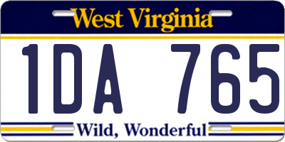 WV license plate 1DA765