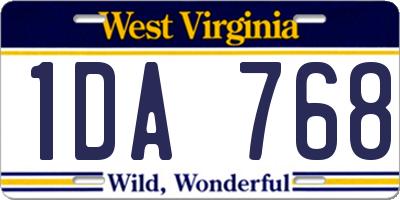 WV license plate 1DA768