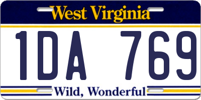 WV license plate 1DA769