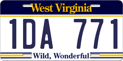 WV license plate 1DA771
