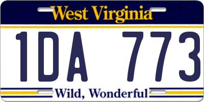 WV license plate 1DA773