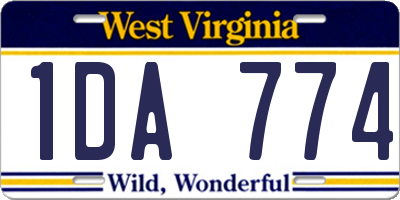 WV license plate 1DA774