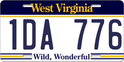 WV license plate 1DA776
