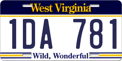 WV license plate 1DA781