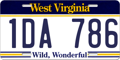 WV license plate 1DA786