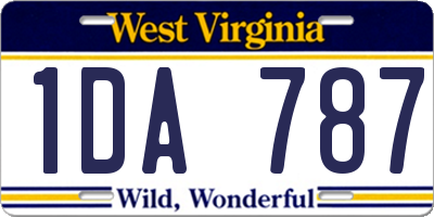 WV license plate 1DA787