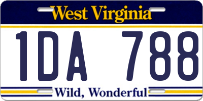 WV license plate 1DA788