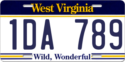 WV license plate 1DA789