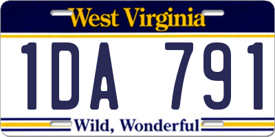 WV license plate 1DA791