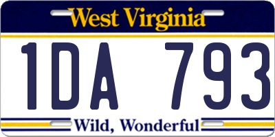 WV license plate 1DA793