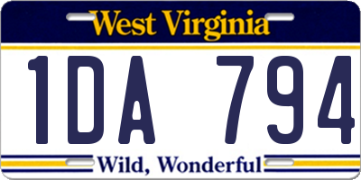 WV license plate 1DA794