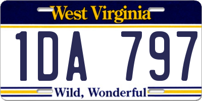 WV license plate 1DA797
