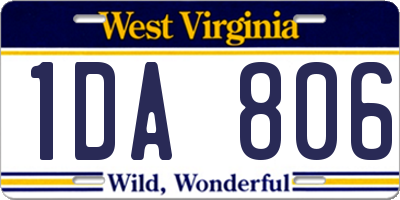 WV license plate 1DA806