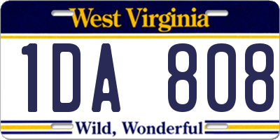 WV license plate 1DA808