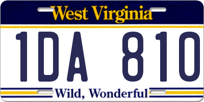 WV license plate 1DA810