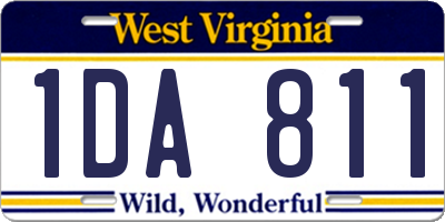 WV license plate 1DA811